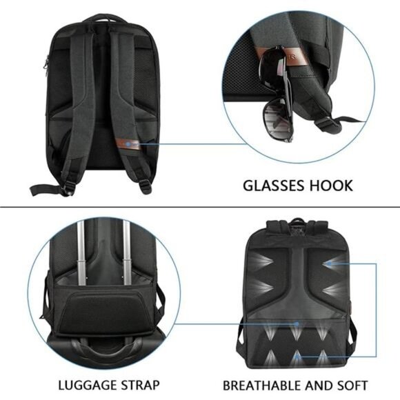 Laptop Backpack Large Fits up to 17.3 Inch Laptop with USB Charging Port - Picture 6 of 7